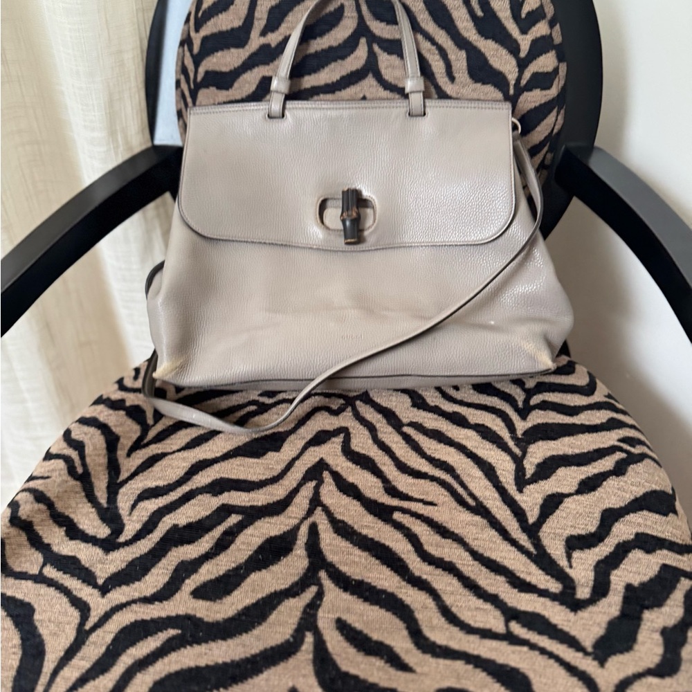 Gucci Gray Leather Tote